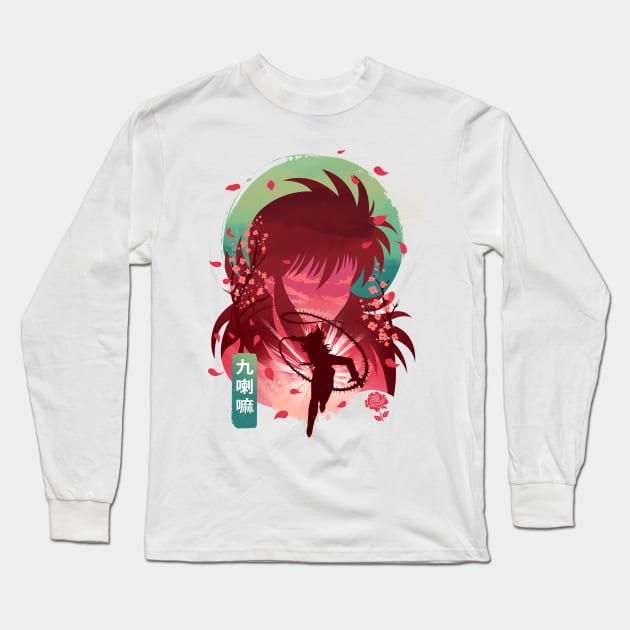 Kurama Landscape Long Sleeve T-Shirt by DANDINGEROZZ